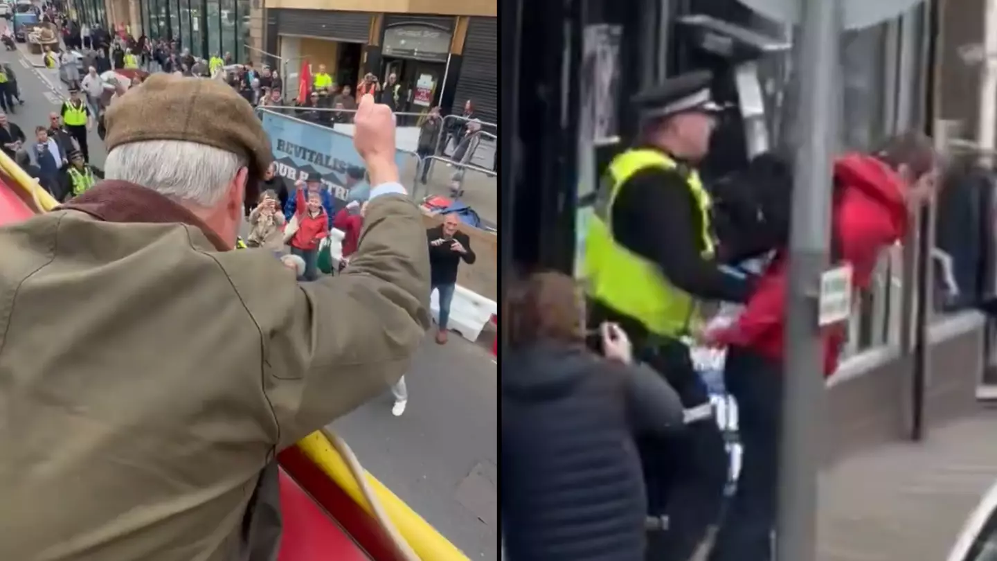 Nigel Farage has 'cement' hurled at him by attacker during open-top bus tour