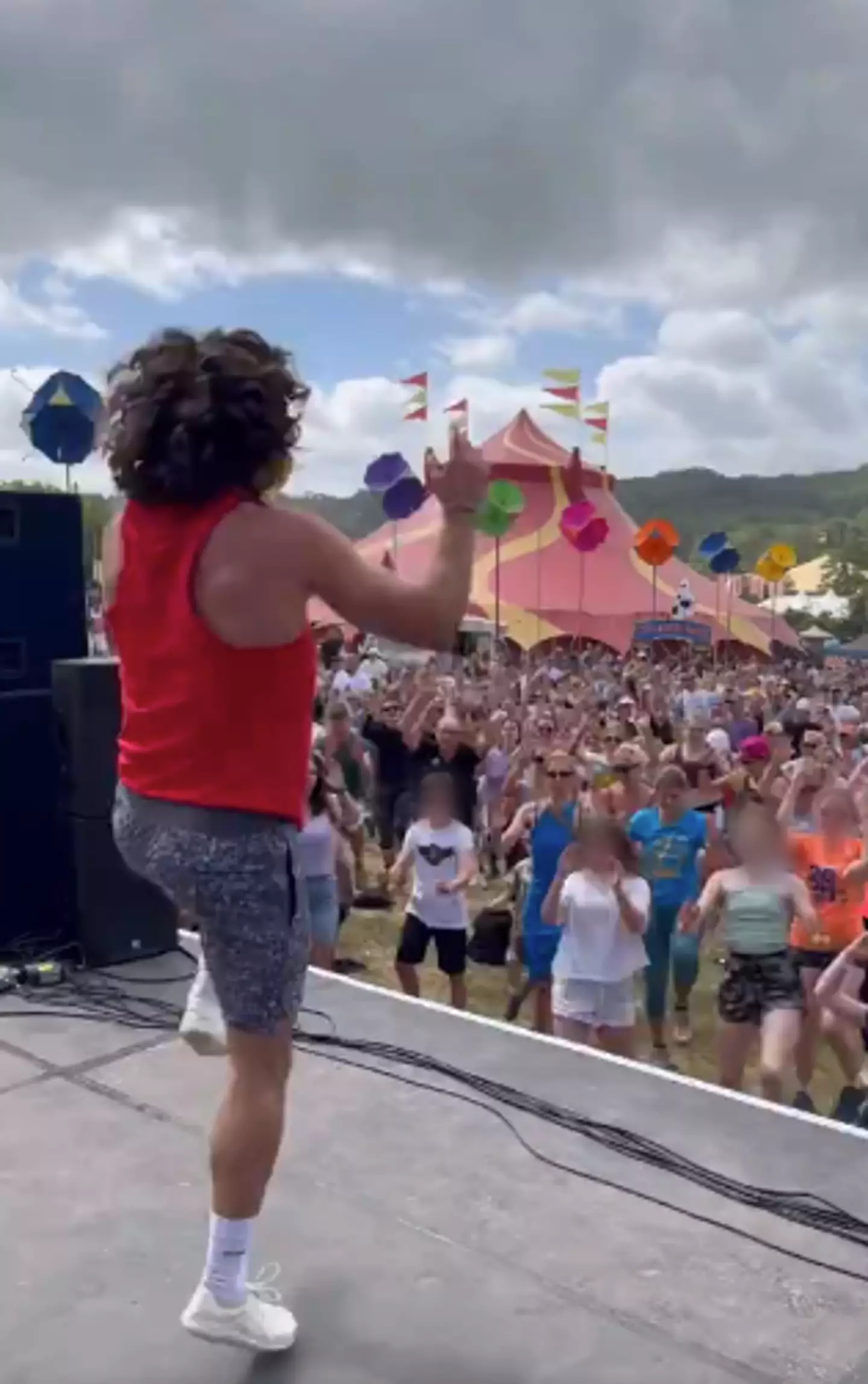 Joe Wicks led Glasto fans in a morning workout (X/@thebodycoach)