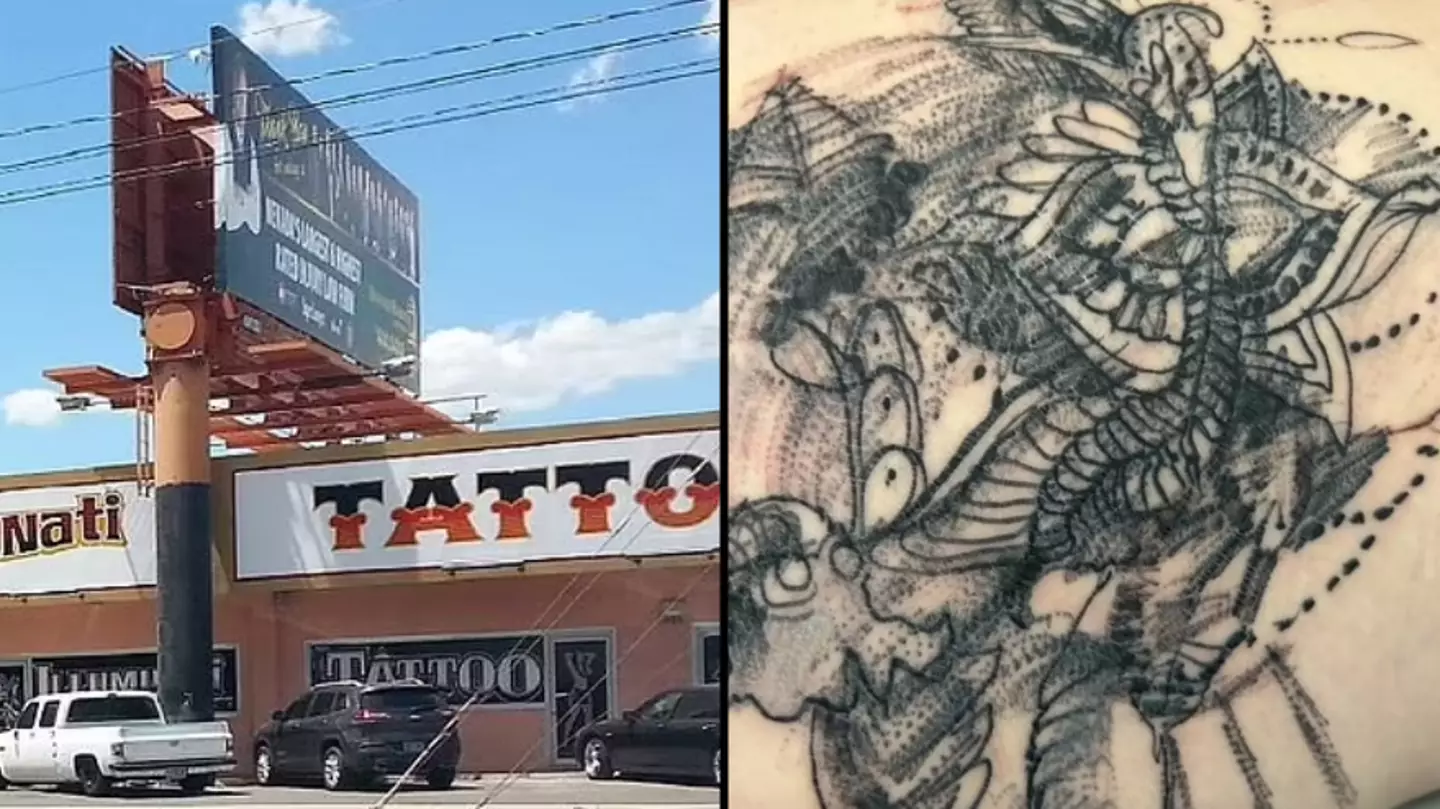 ‘Ashamed’ tourist in tears after tattoo from 'slurring' artist goes completely wrong 
