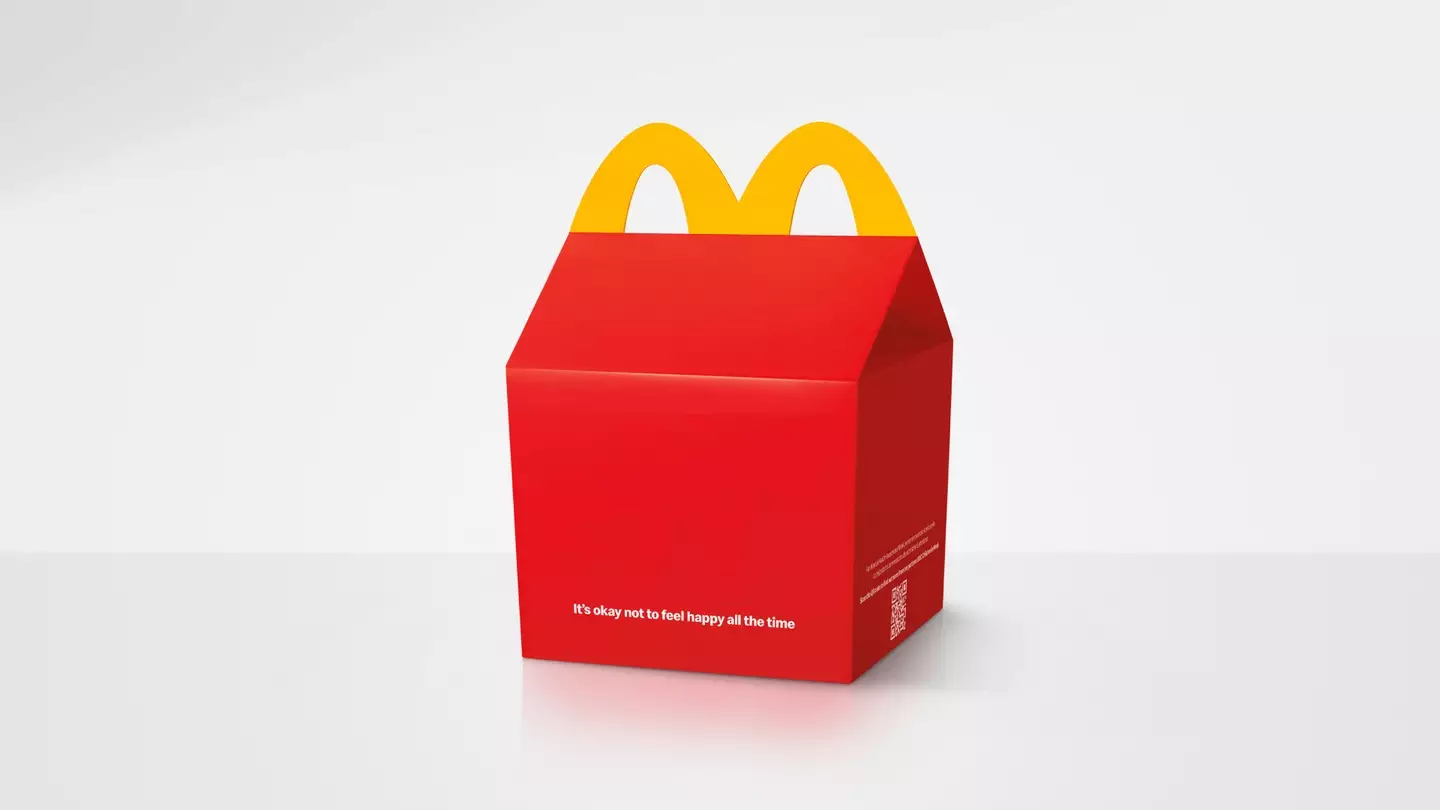 Mental Health Awareness Week sees the introduction of a new Happy Meal box without a smile. (McDonald's)