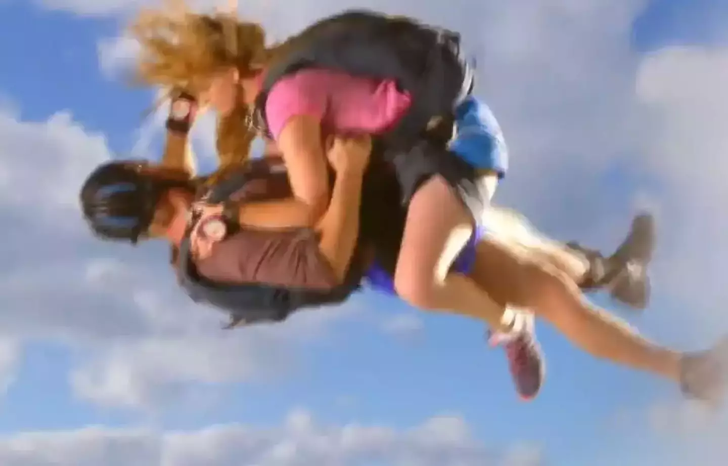 I don't think that's an officially sanctioned skydiving position. (TLC)