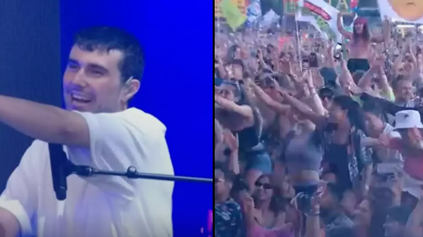 Fred Again attempts to break record for most people on shoulders at a festival