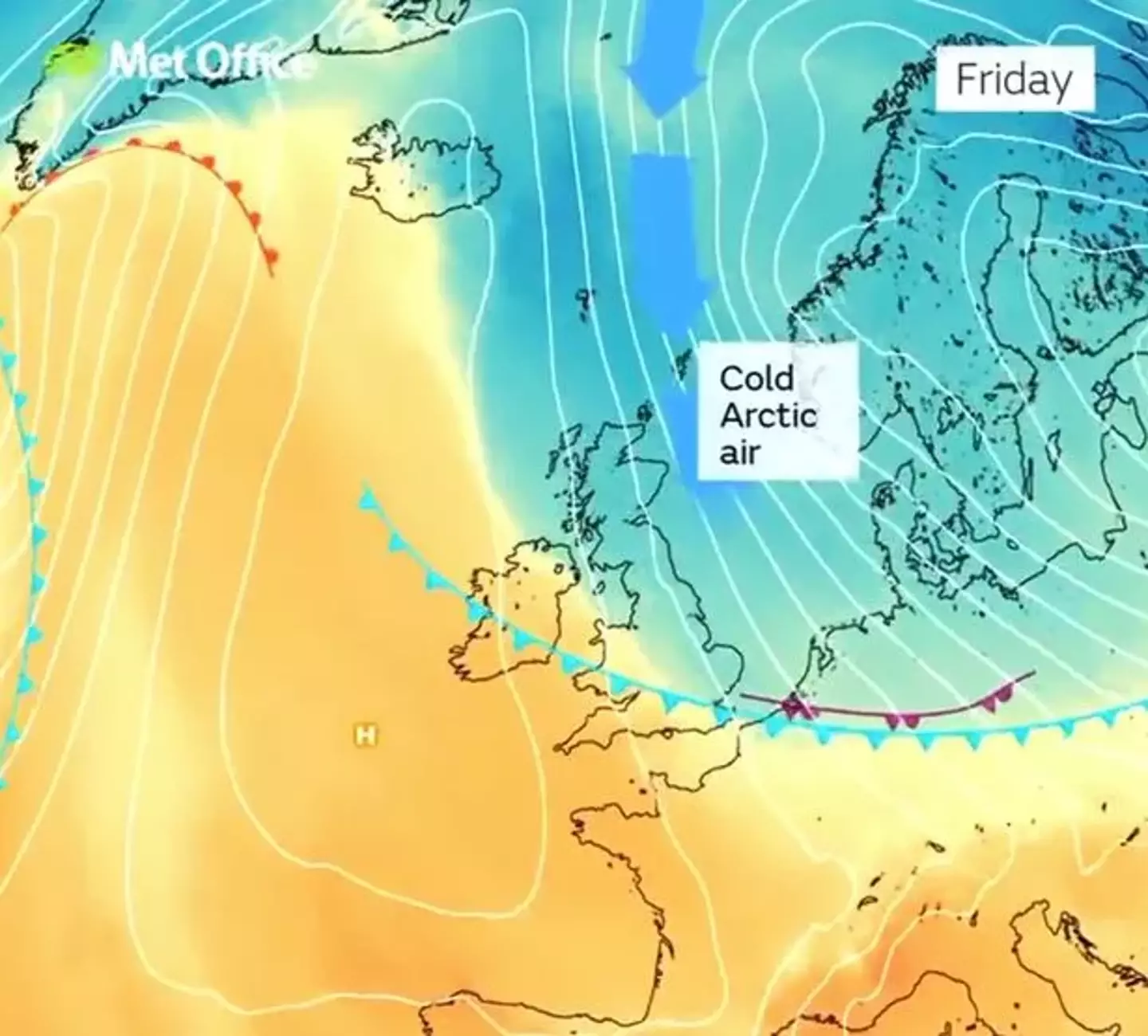 The Met Office revealed that this weekend's Arctic Blast began on Friday.