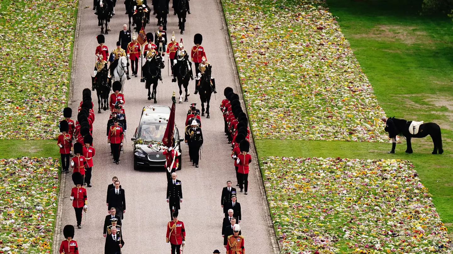 The Queen's 'favourite' pony watched on as the Monarch's coffin was brought to Windsor Castle