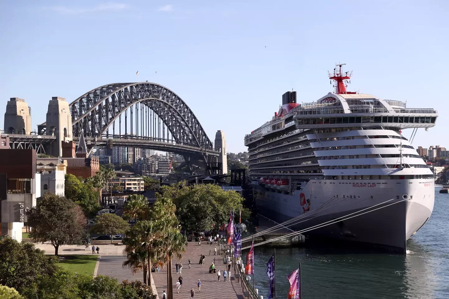 Un bateau de croisière Virgin Voyages à Sydney (Matt Blyth/Getty Images)