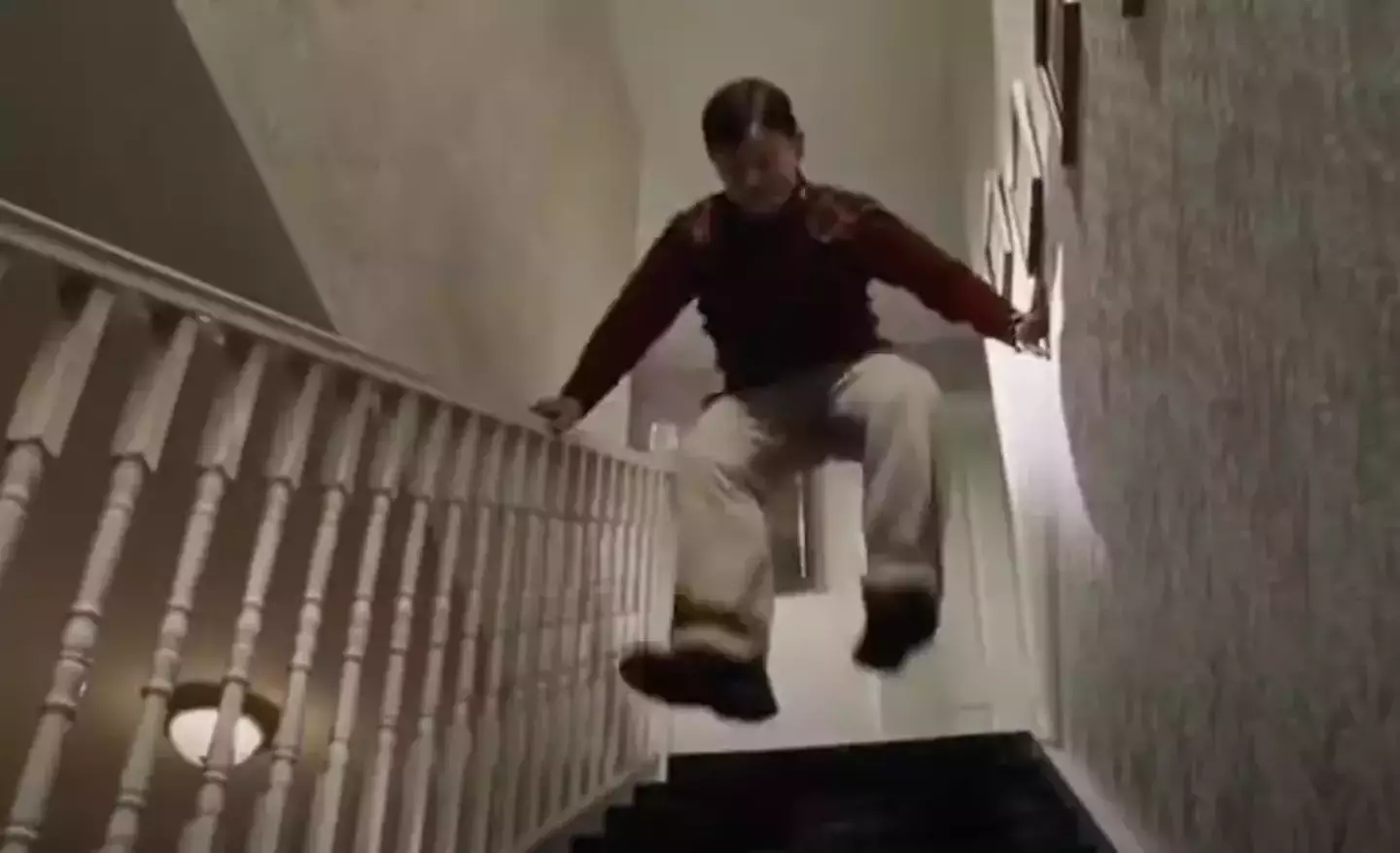 Admit it, you wanted him to fall down the stairs here didn't you? (Warner Bros.)