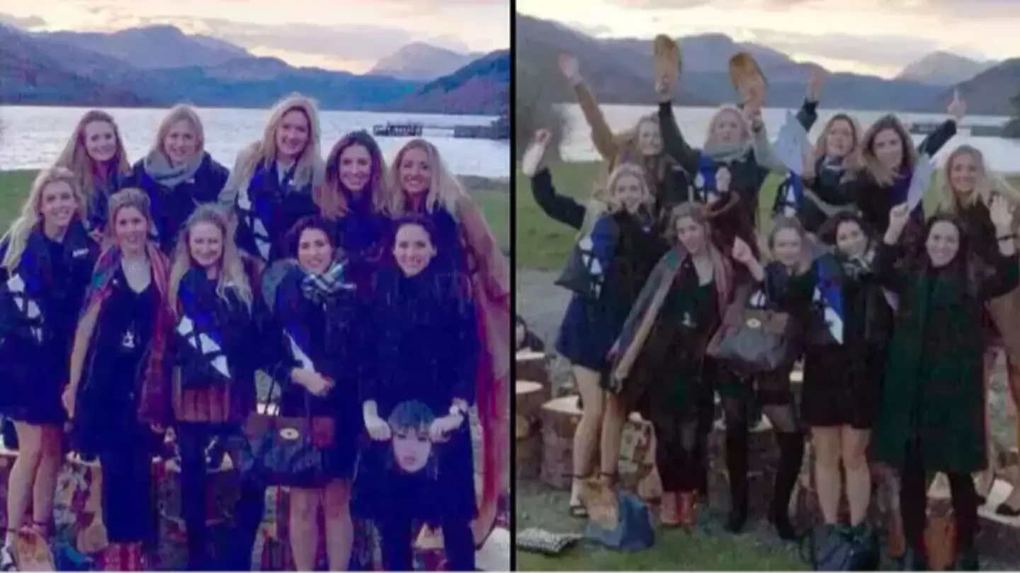 Women on hen do notice chilling detail in shot after taking photos seconds apart