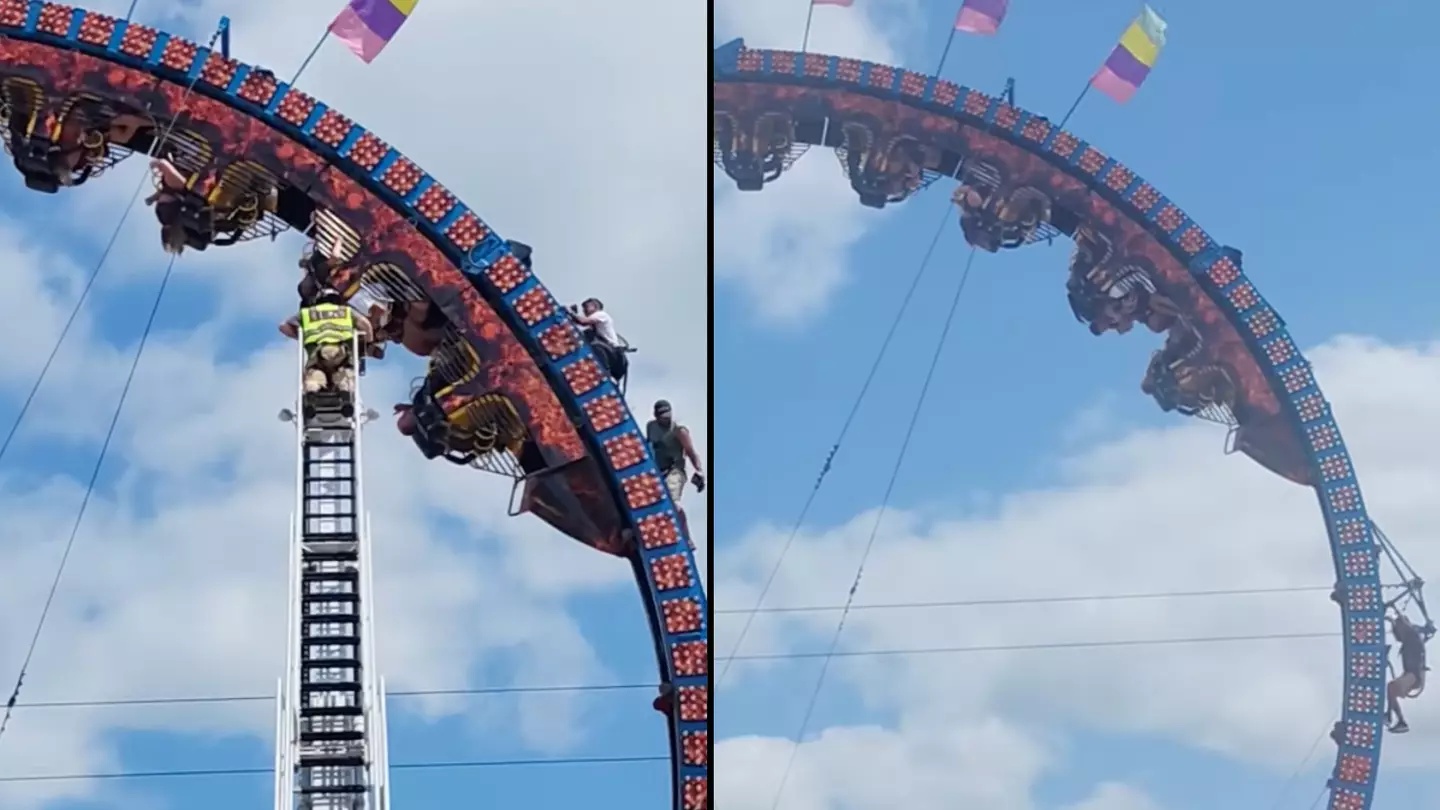 Rollercoaster riders stuck upside down for hours when ride suddenly stops