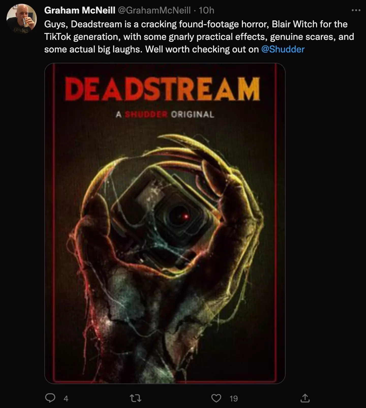 Deadstream has been praised by horror experts.