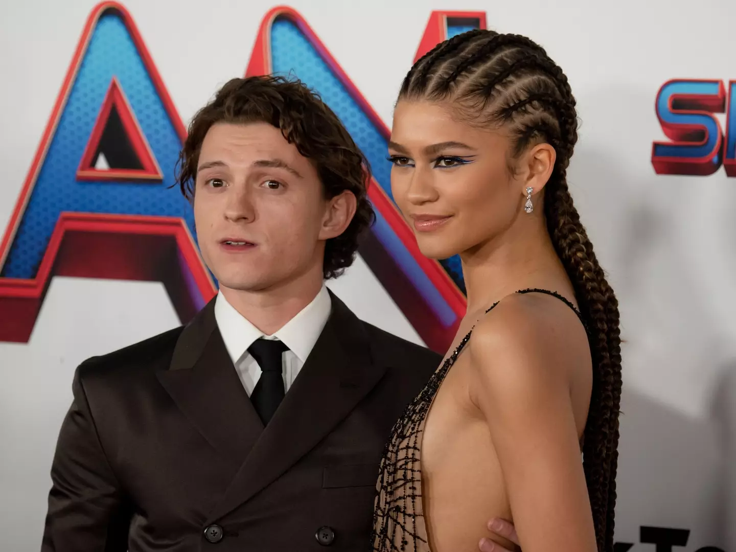 Tom Holland with co-star and girlfriend, Zendaya.