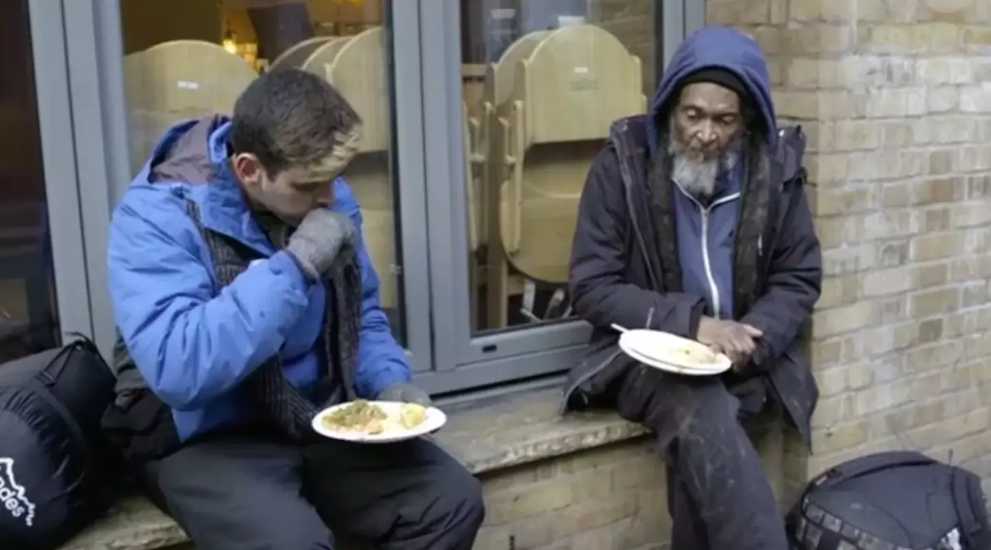 Hanif met a man named George while on the streets (Channel 5)