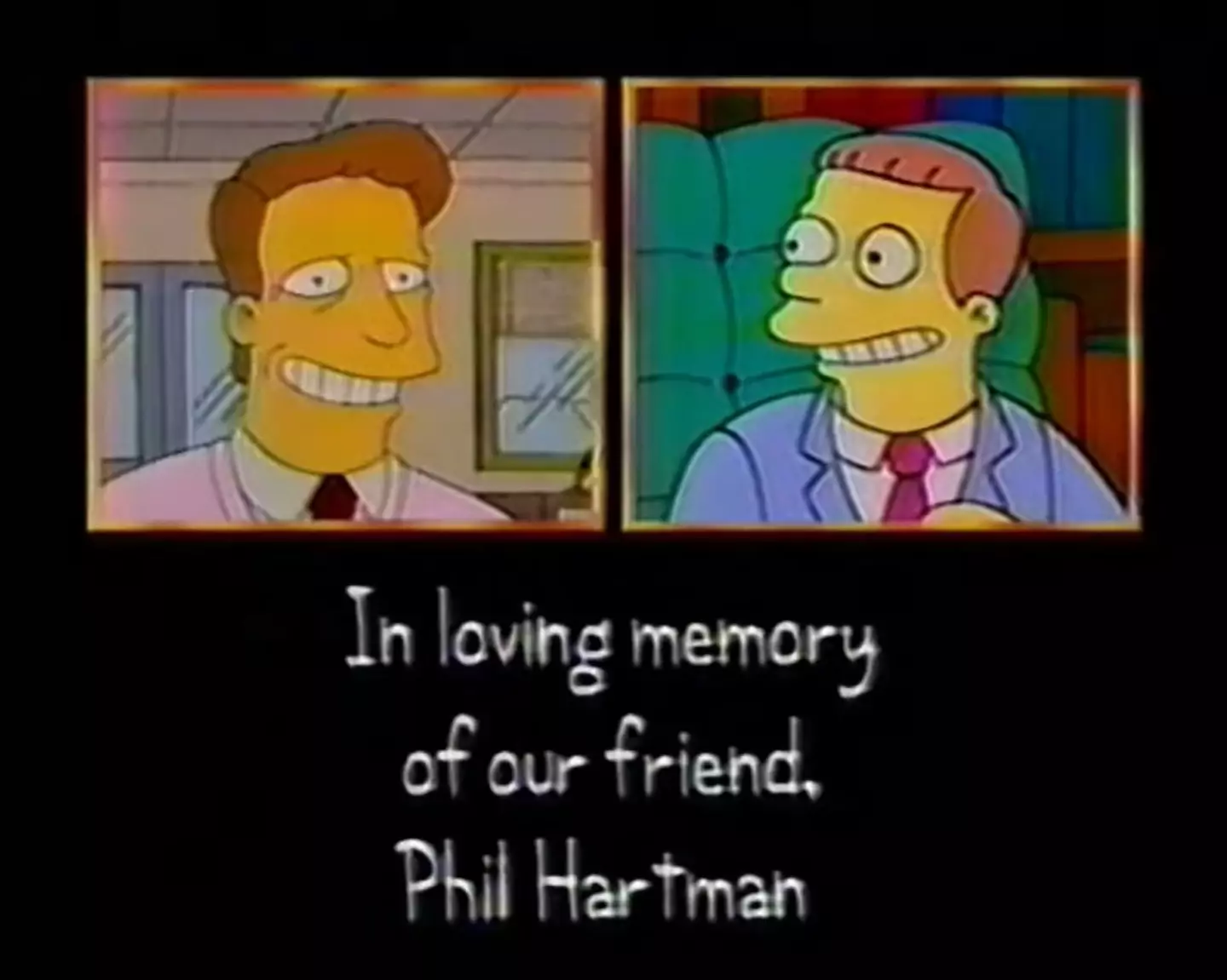 Hartman's final episode on The Simpsons carried a tribute to his memory. (20th Century Fox)