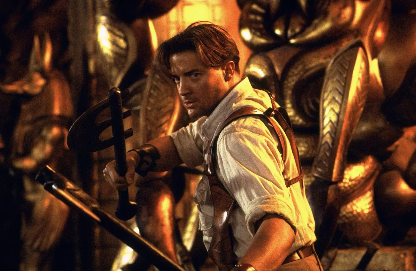 Brendan Fraser was almost choked to death while filming The Mummy.