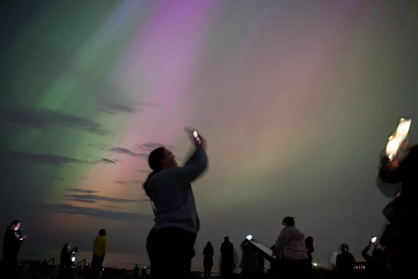 The Northern Lights in Whitley Bay. (Ian Forsyth/Getty Images)