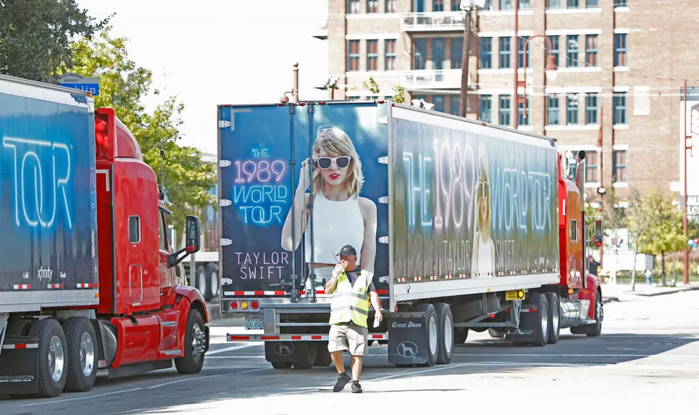 It takes a pretty hefty logistical effort to cart all of Swift's gear around. (Steve Gonzales/Houston Chronicle via Getty Images)