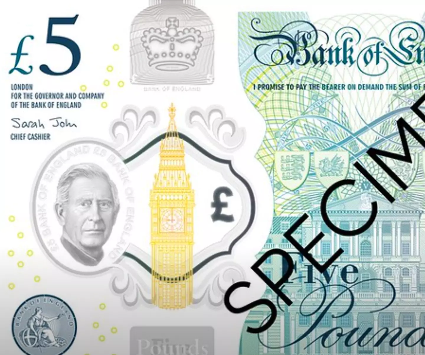 King Charles will feature on £5, £10, £20 and £50.