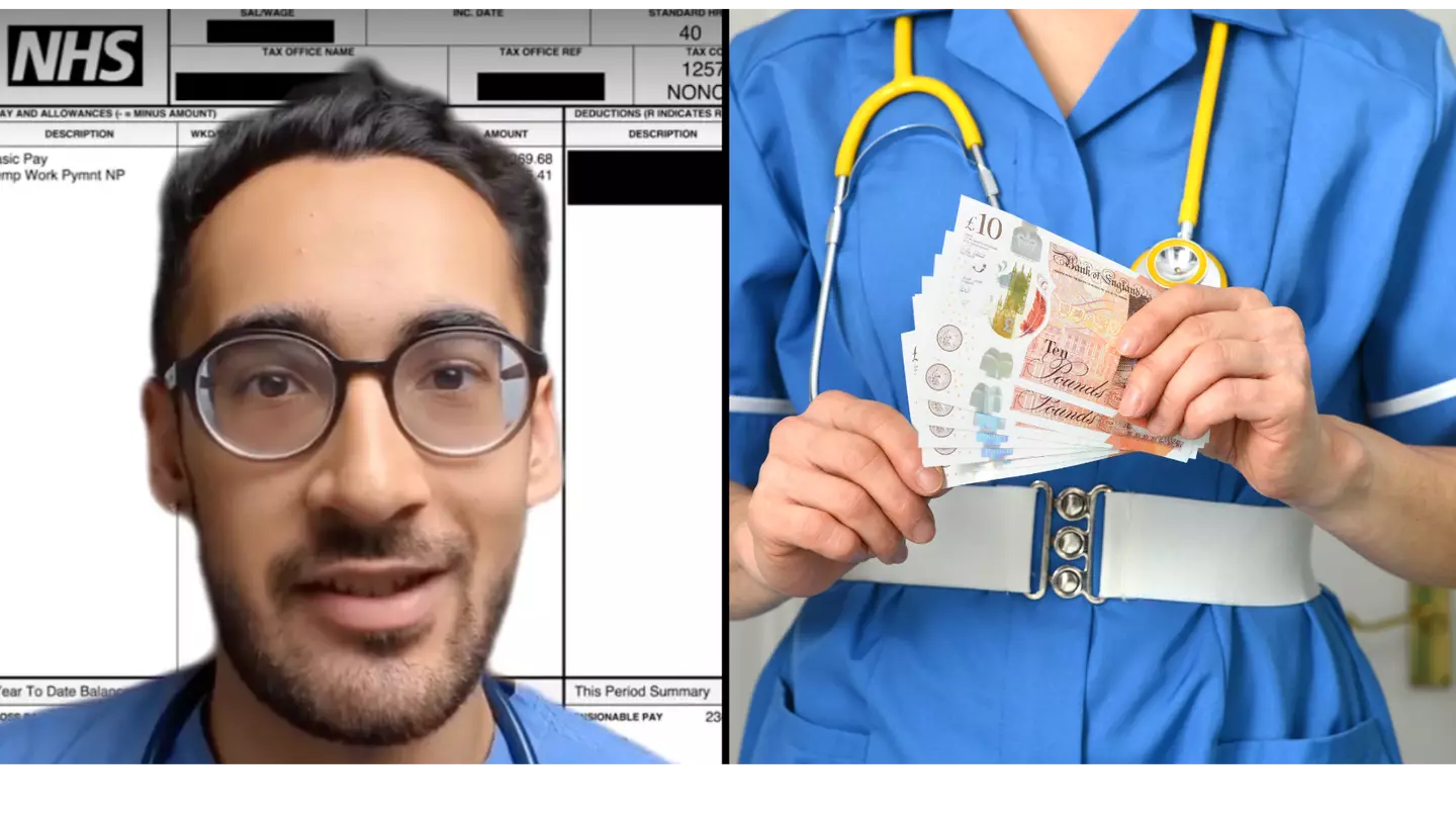Doctor shows off payslip sharing shockingly low amount he's paid an hour