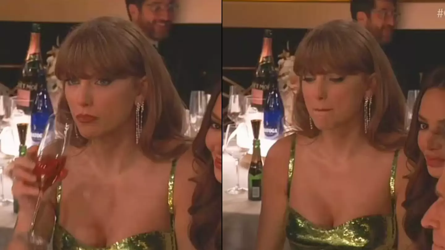Taylor Swift gives host awkward death stare after brutal joke about her at Golden Globes