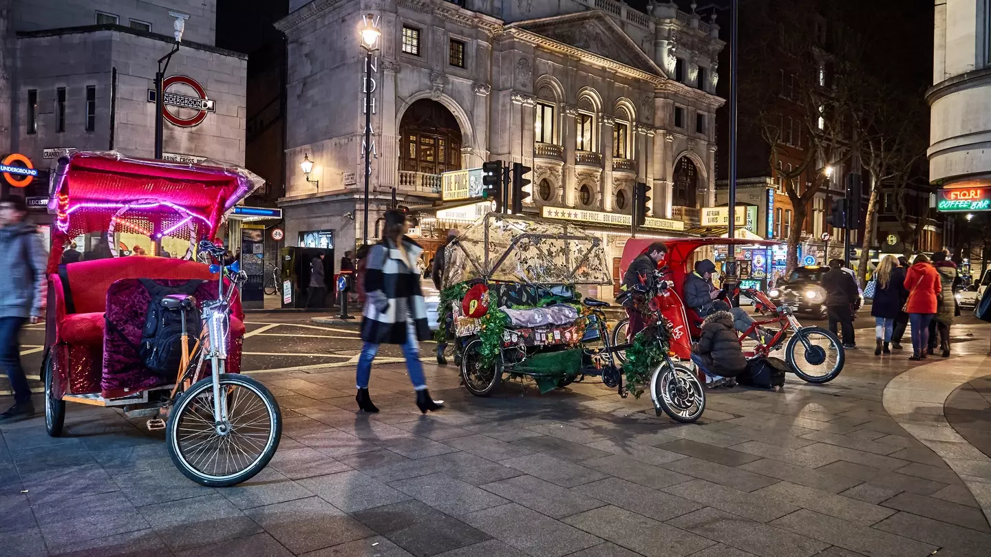 Pedicabs in Leicester Square (stock image).
