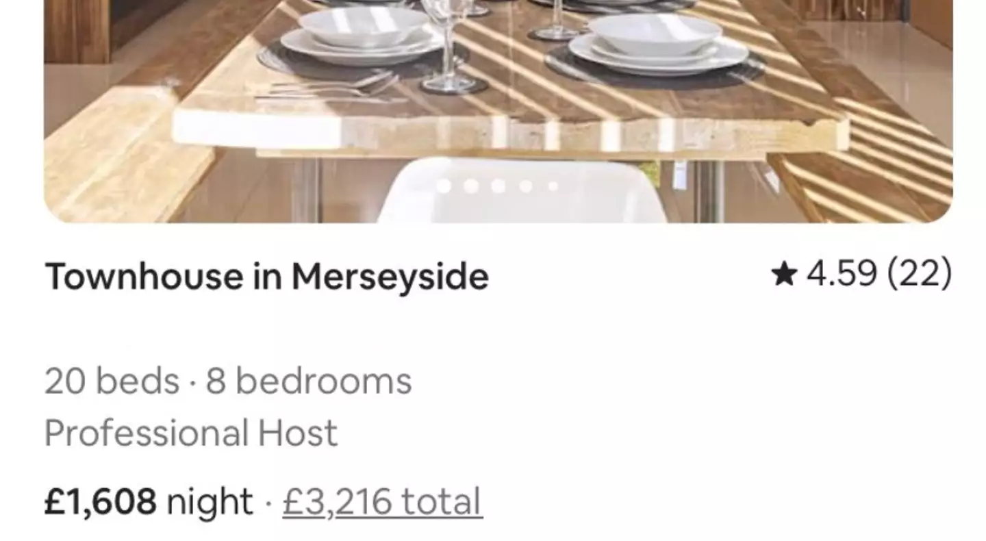 Tom and his group booked the Airbnb for around £200 per night.