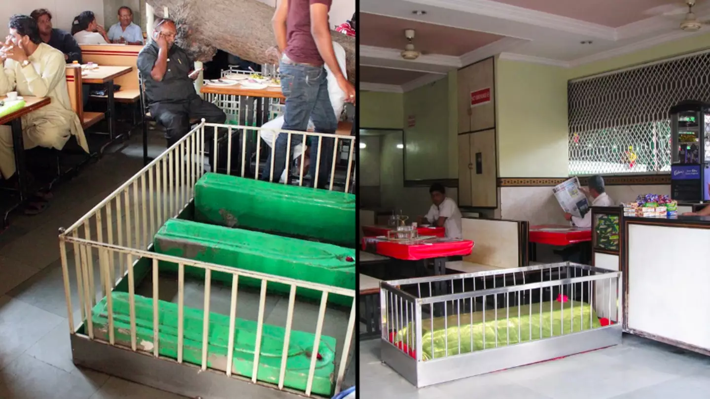 Diners forced to eat around graves as people are buried in middle of fast food restaurant