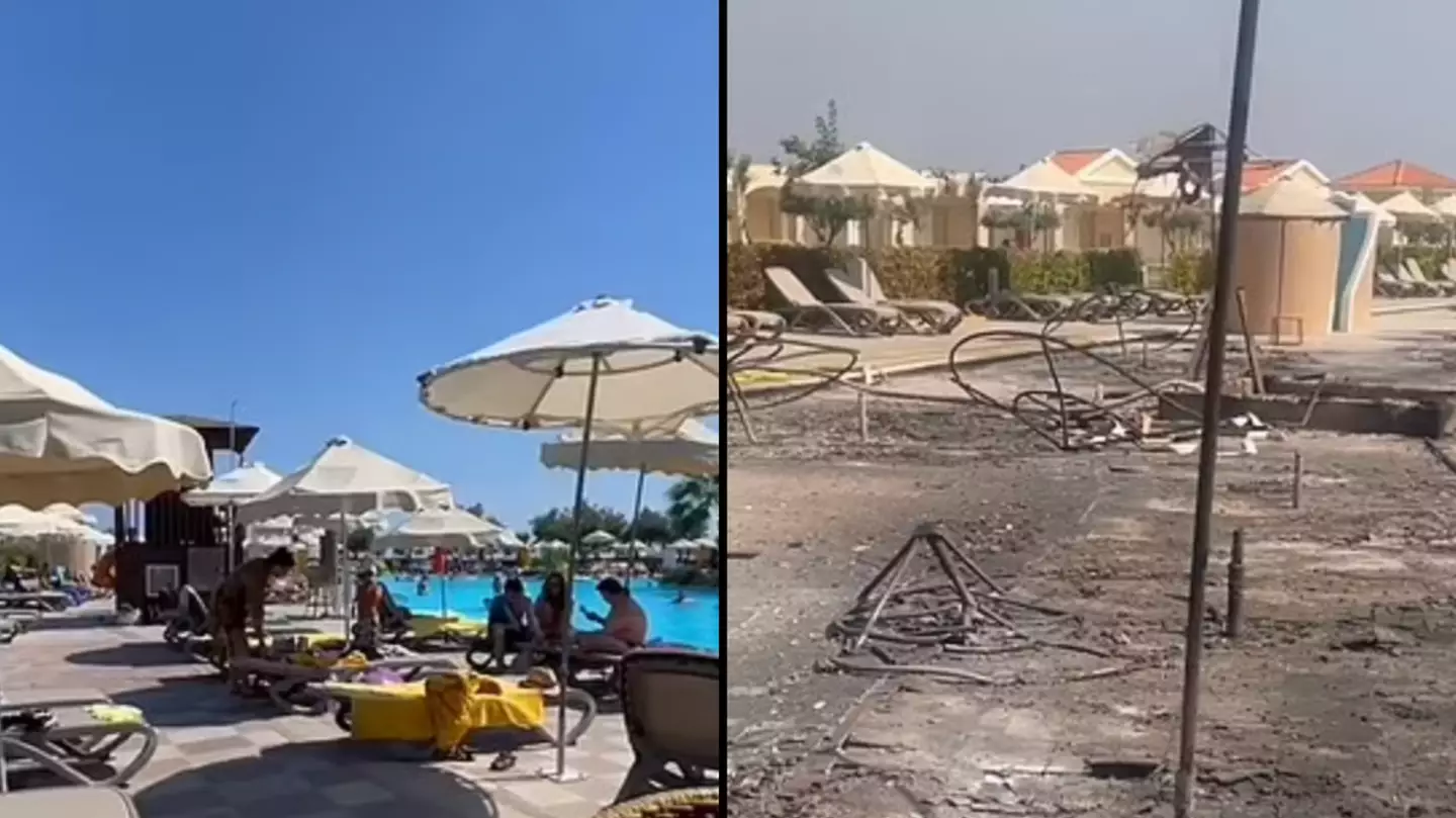 Footage shows the destruction caused to five-star hotel in Rhodes due to wildfires