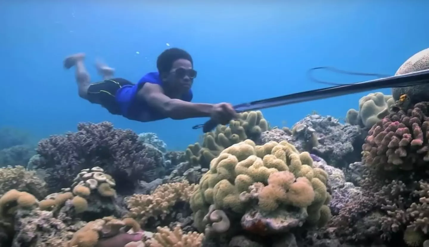 Members of the tribe can stay underwater for as long as 13 minutes. (YouTube/BBC)