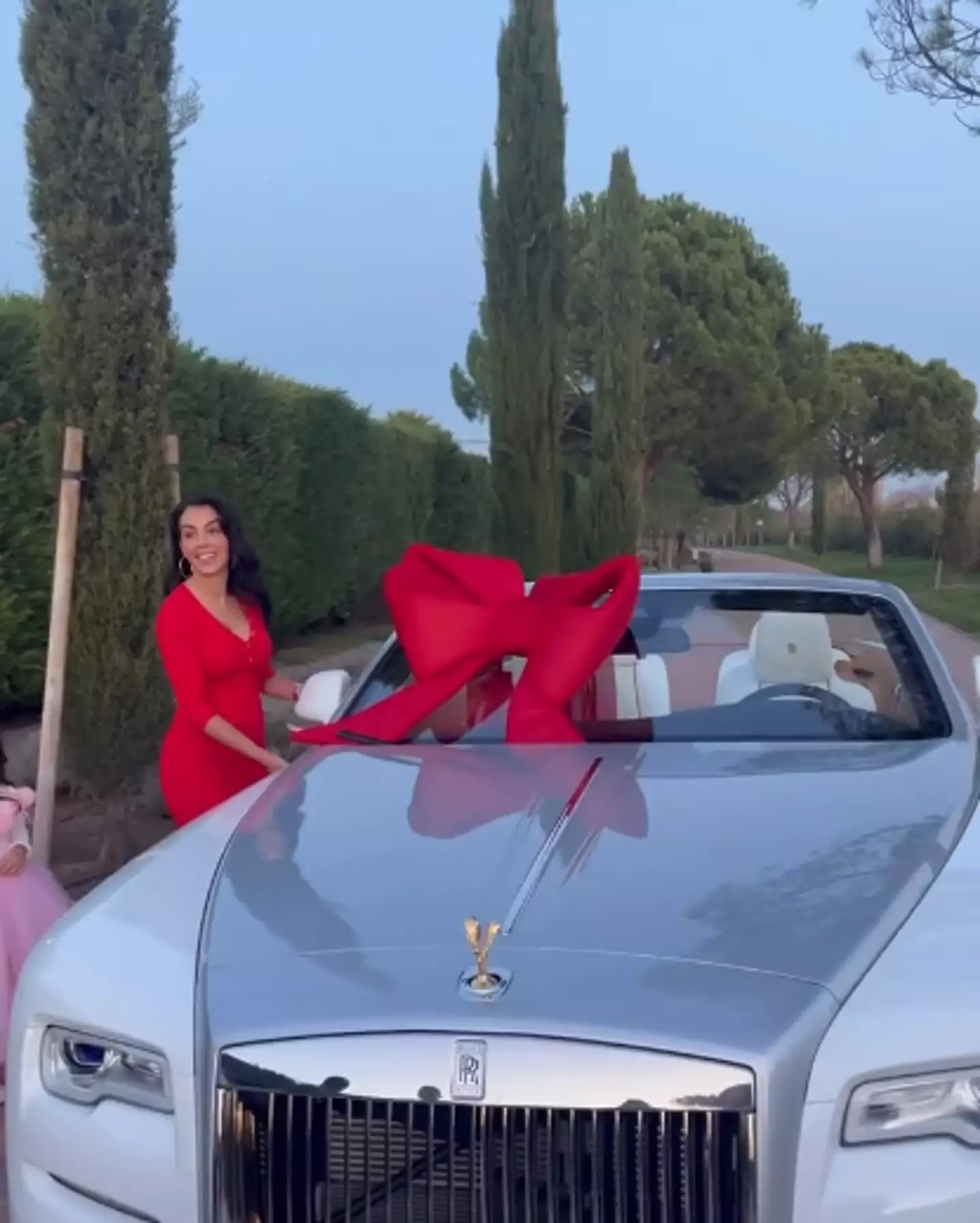 Ronaldo was surprised with the Rolls Royce on Christmas day.