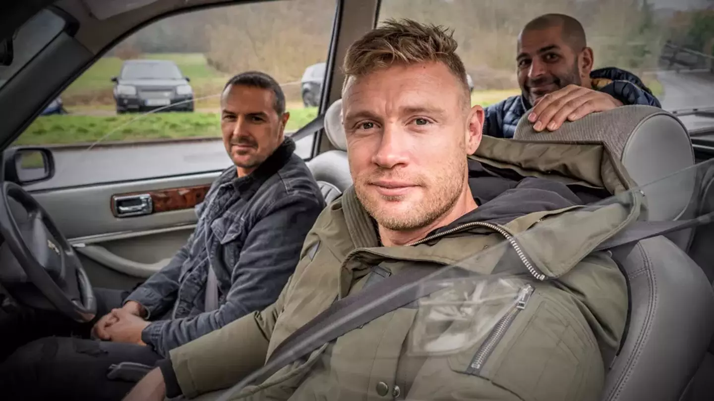 Flintoff and McGuinness in Top Gear.