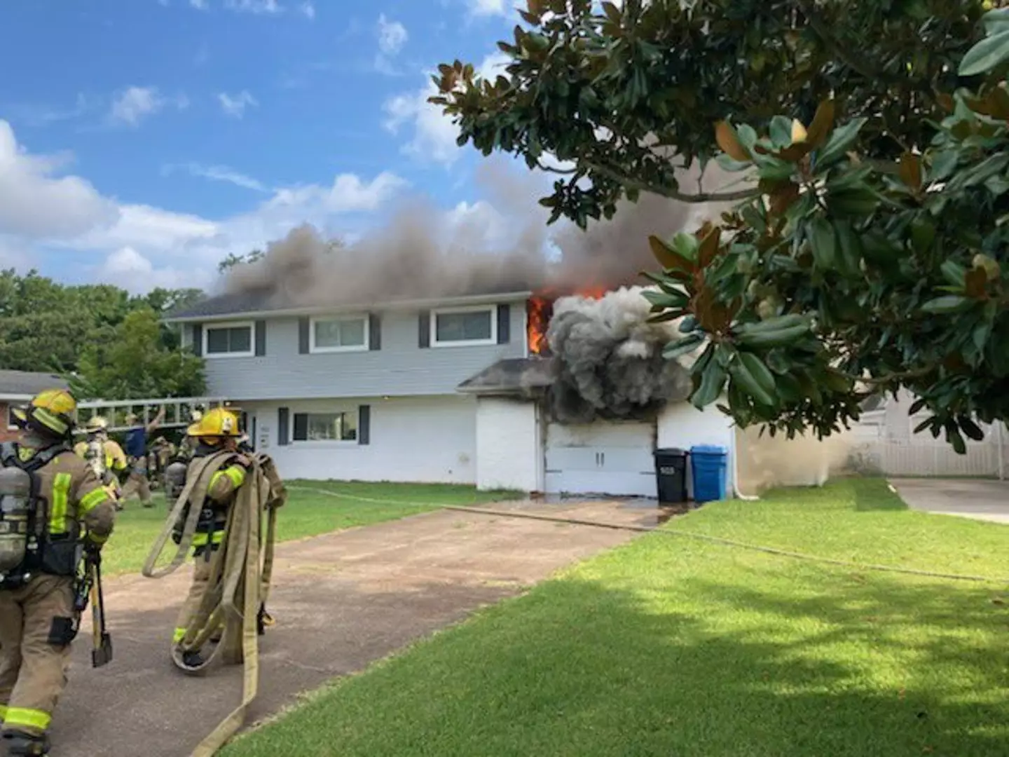 A blaze ripped through the house.