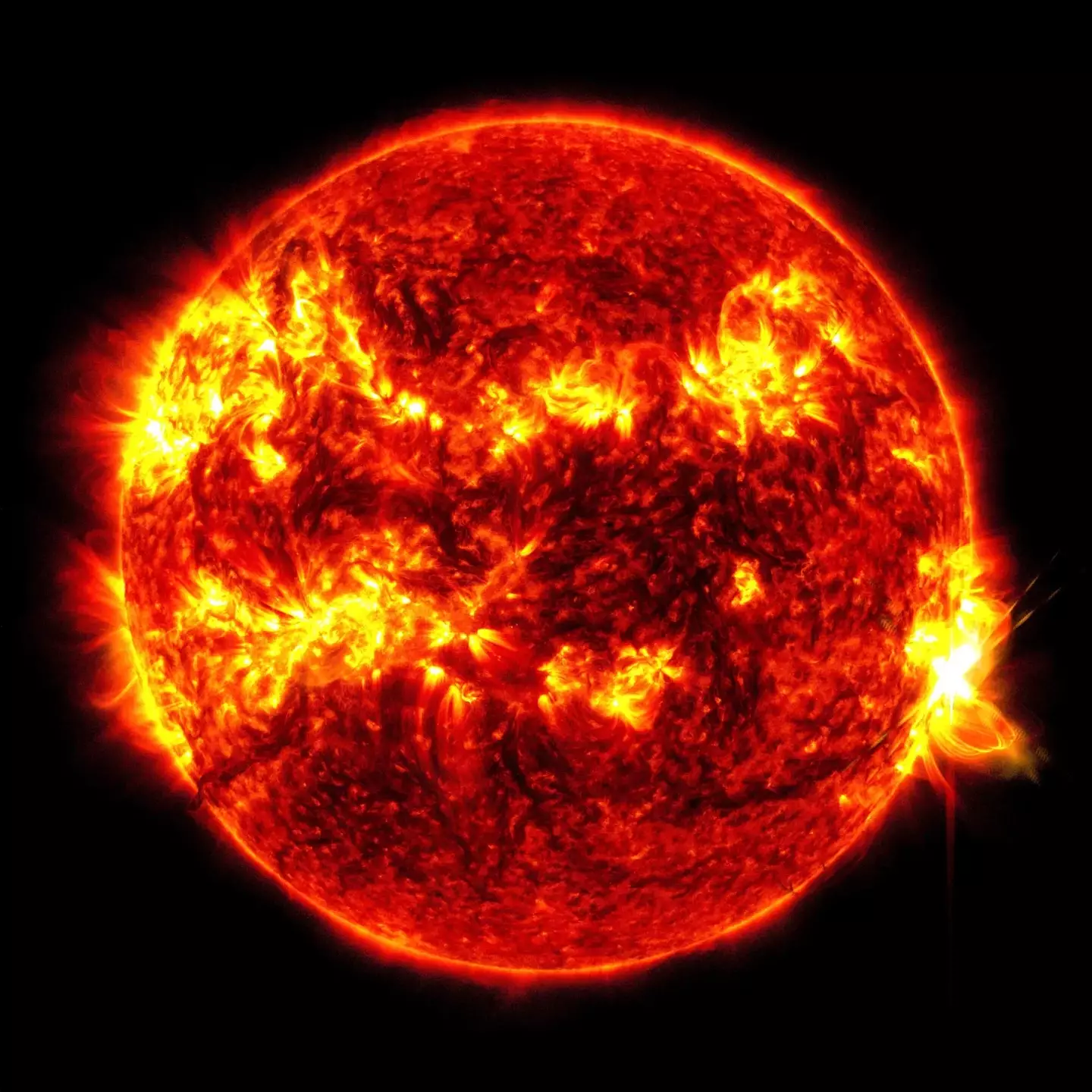 NASA’s Solar Dynamics Observatory caught this of the flare.(NASA/SDO)