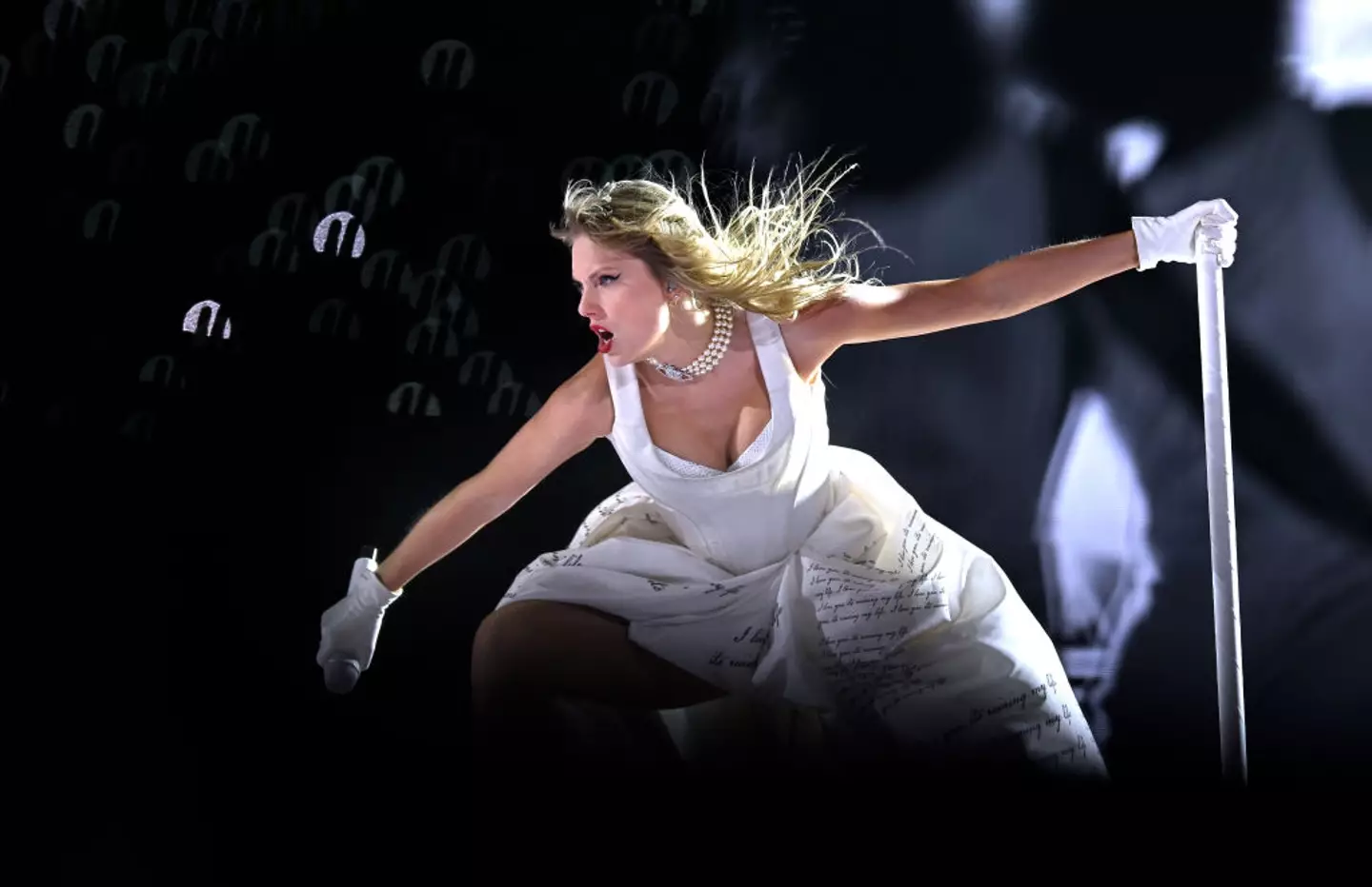 Taylor Swift performing at the Eras Tour. (Gareth Cattermole/TAS24/Getty Images)