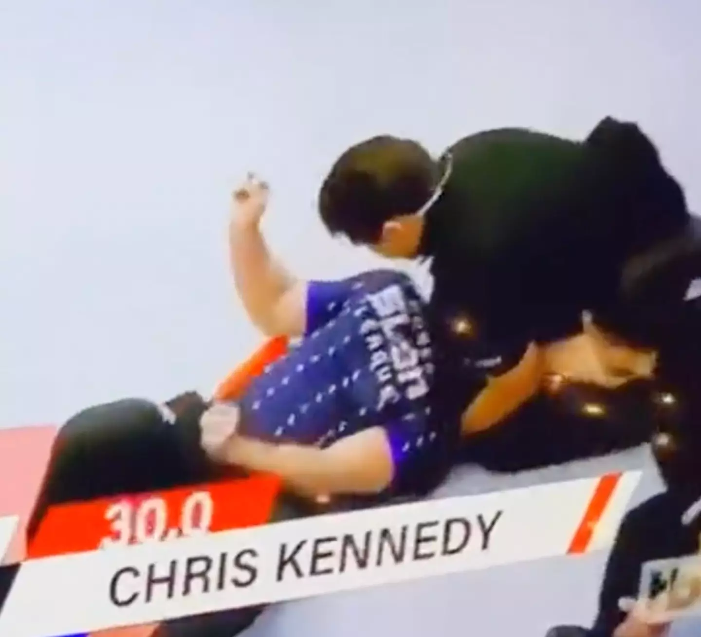 Medics raced over to make sure Chris Kennedy was alright.