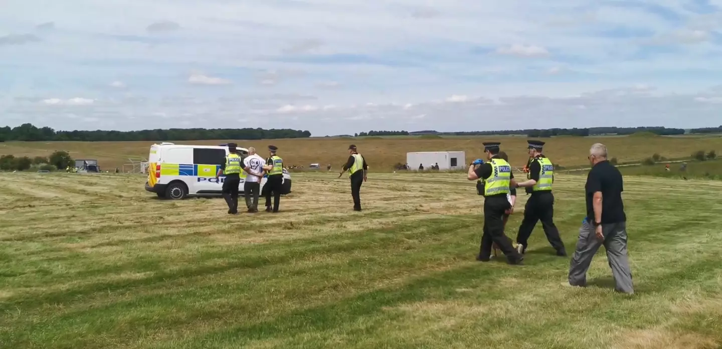 Wiltshire Police confirmed two people were arrested (X/@JustStop_Oil)