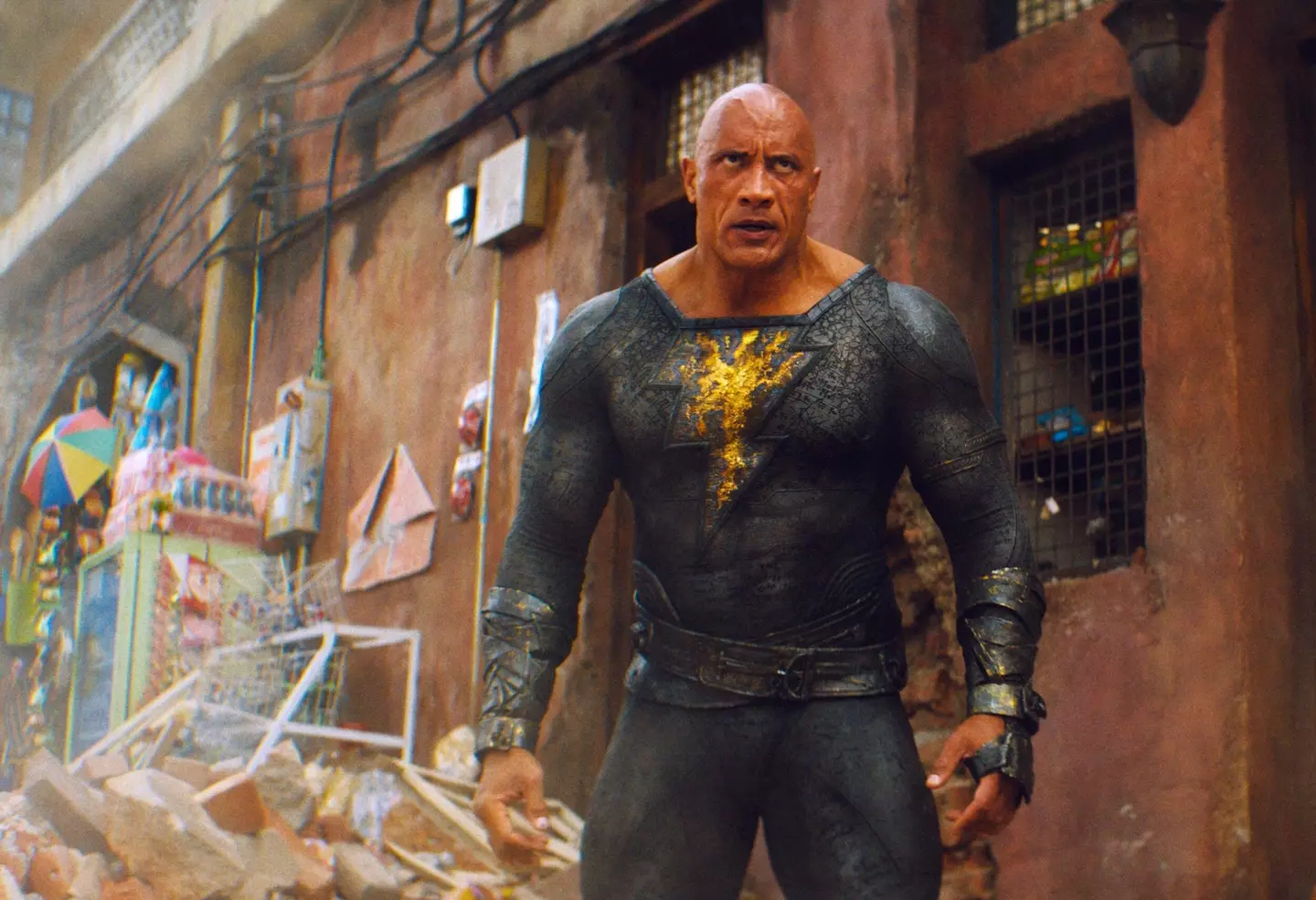 Dwayne Johnson as Black Adam in the new superhero movie.