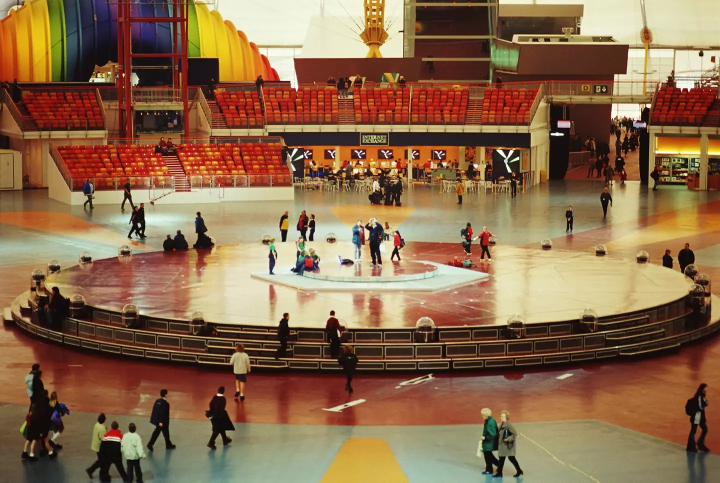 The middle of the Millennium Dome, which is now the O2 Arena. (Steve Eason/Hulton Archive/Getty Images)