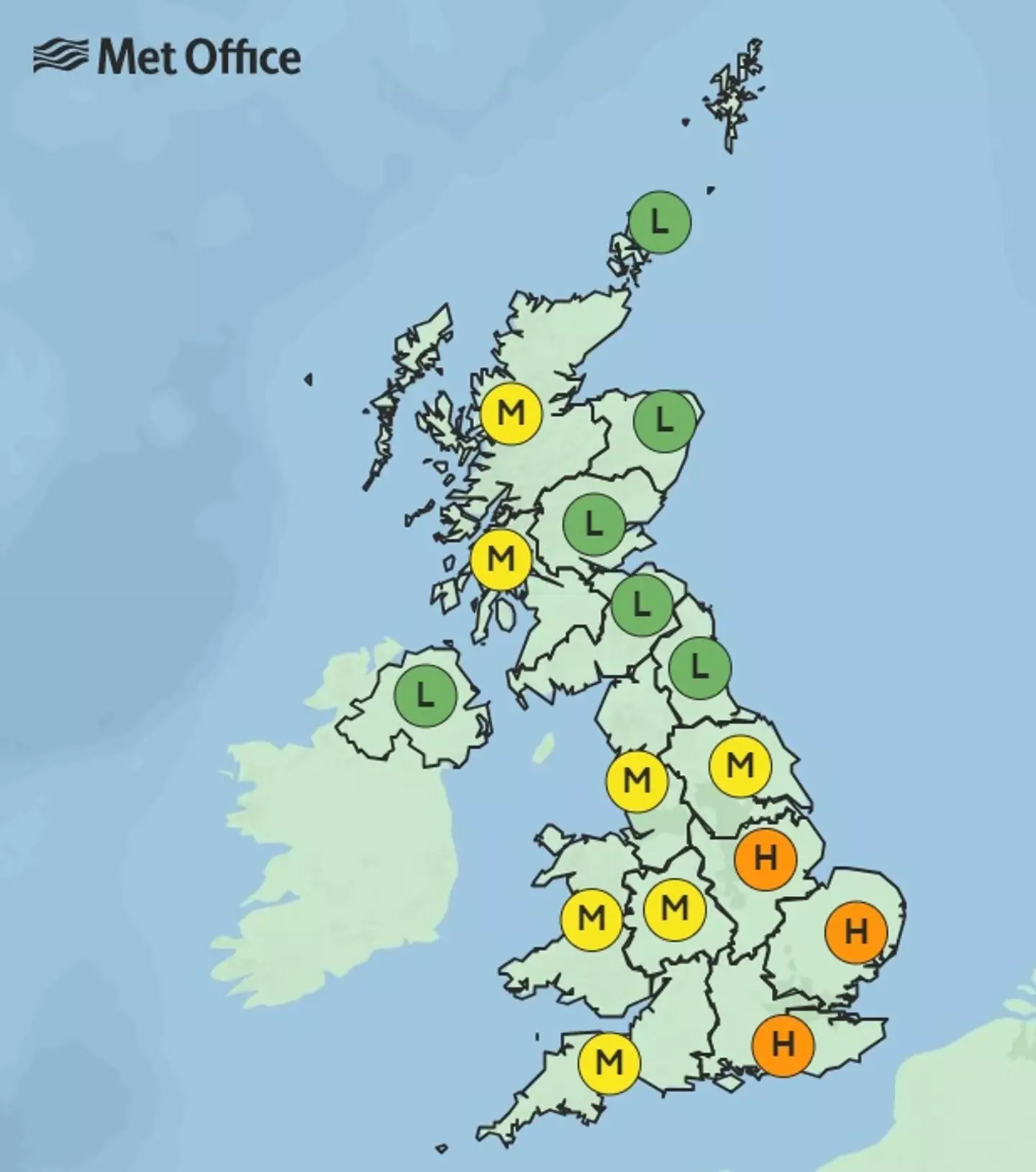 May the Fourth be with you if you've got hayfever this Saturday. (Met Office)