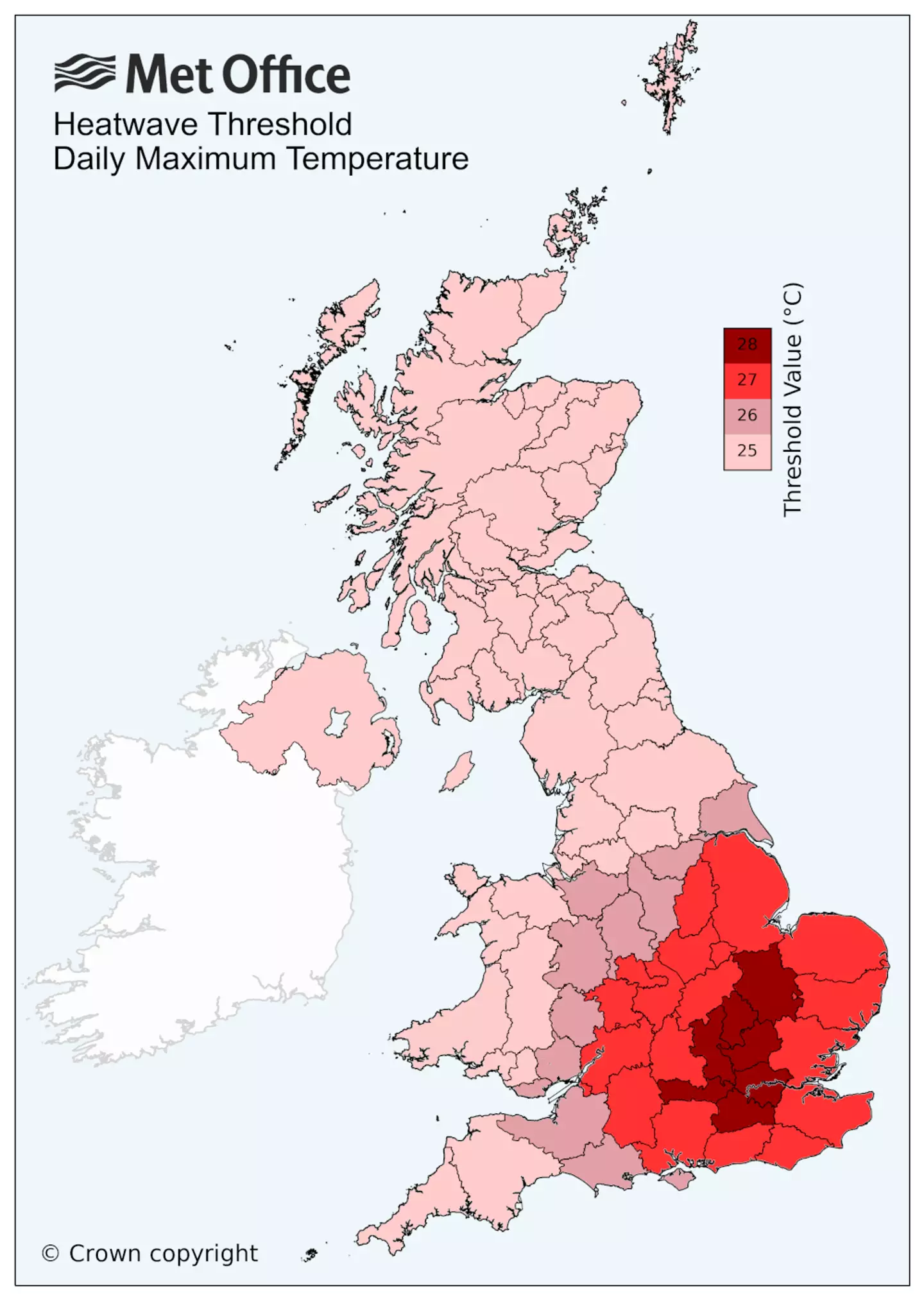 The UK heatwave classification system (Met Office)