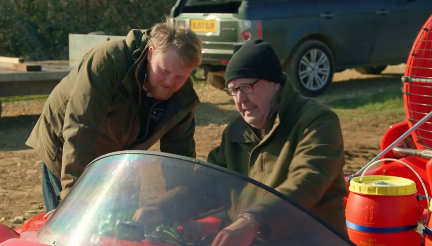 Jeremy Clarkson and Kaleb Cooper. (Amazon Prime Video)