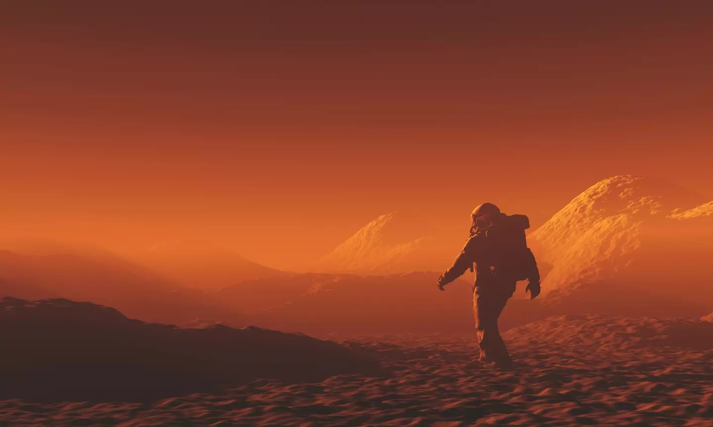 CGI of an astronaut on Mars. (Getty Stock Image)