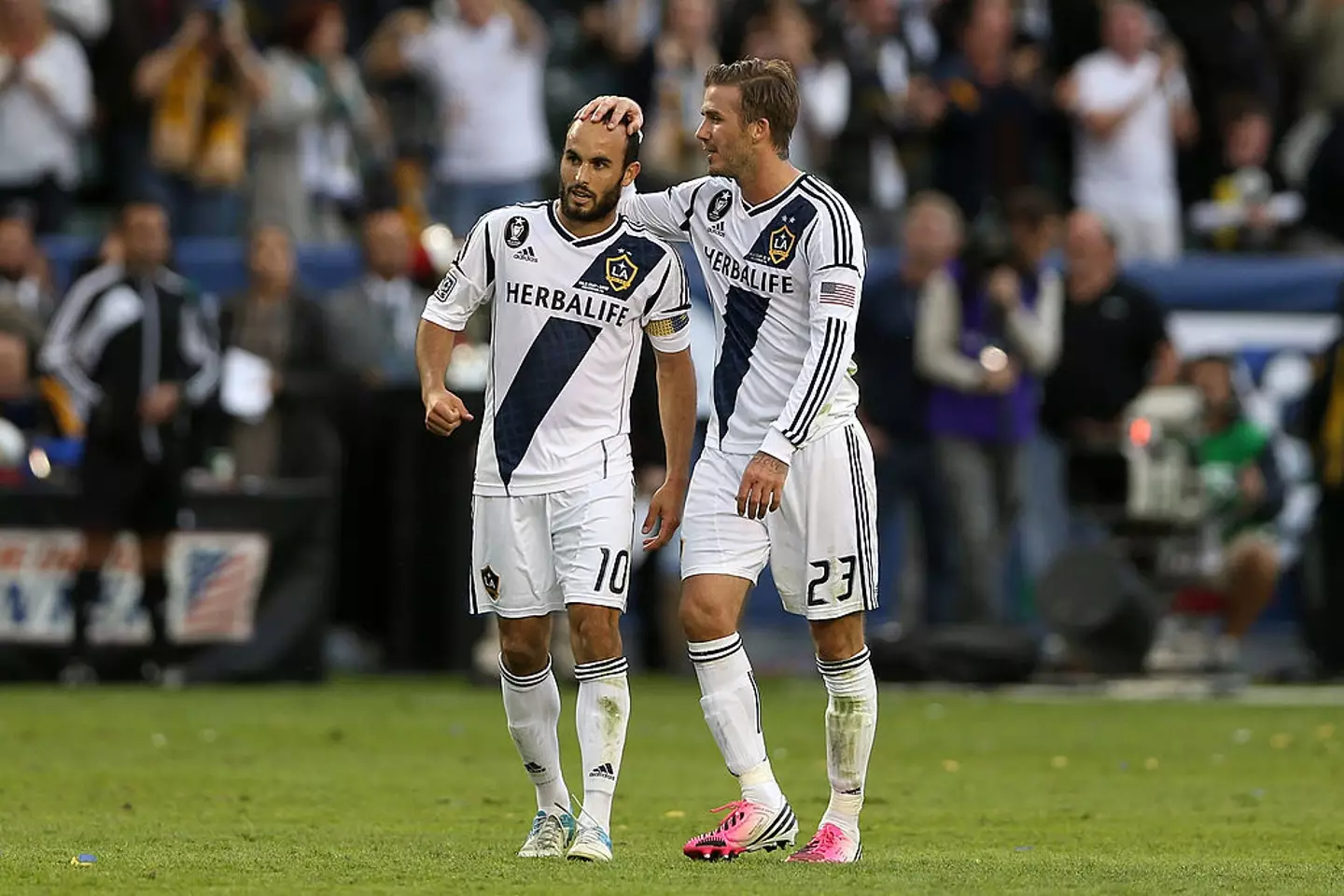 Donovan played with David Beckham for six seasons in LA. (Jeff Gross/Getty Images)