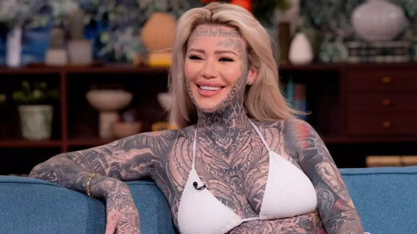 Becky Holt showed off her heavily-tattooed skin on This Morning. (ITV)
