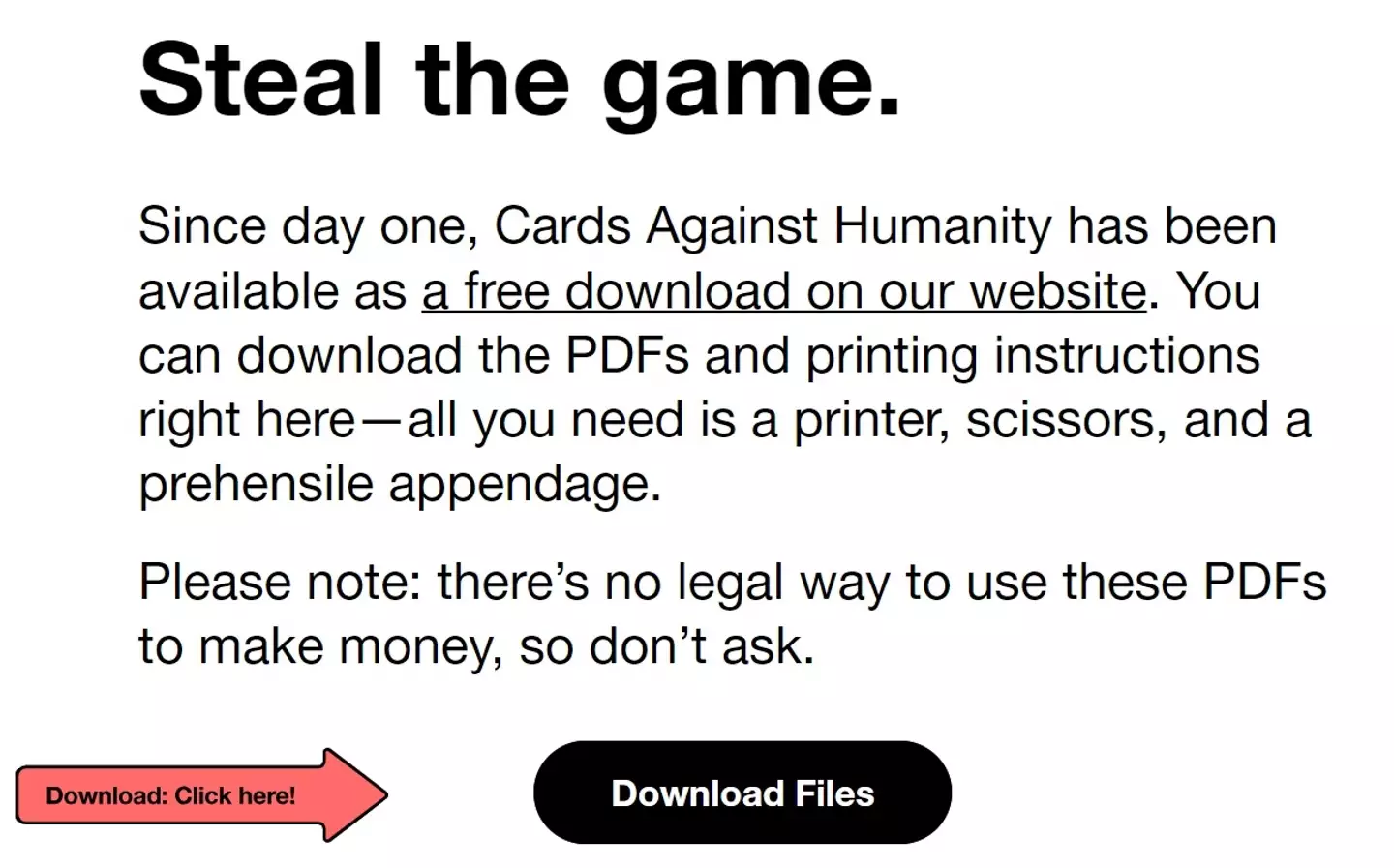 If you'd prefer to print out the game yourself you can just download it from their website.