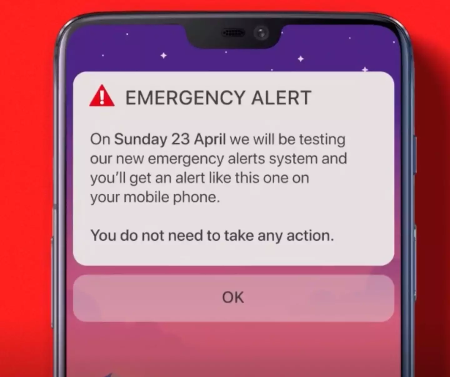 An emergency alert will be sent out later this month.