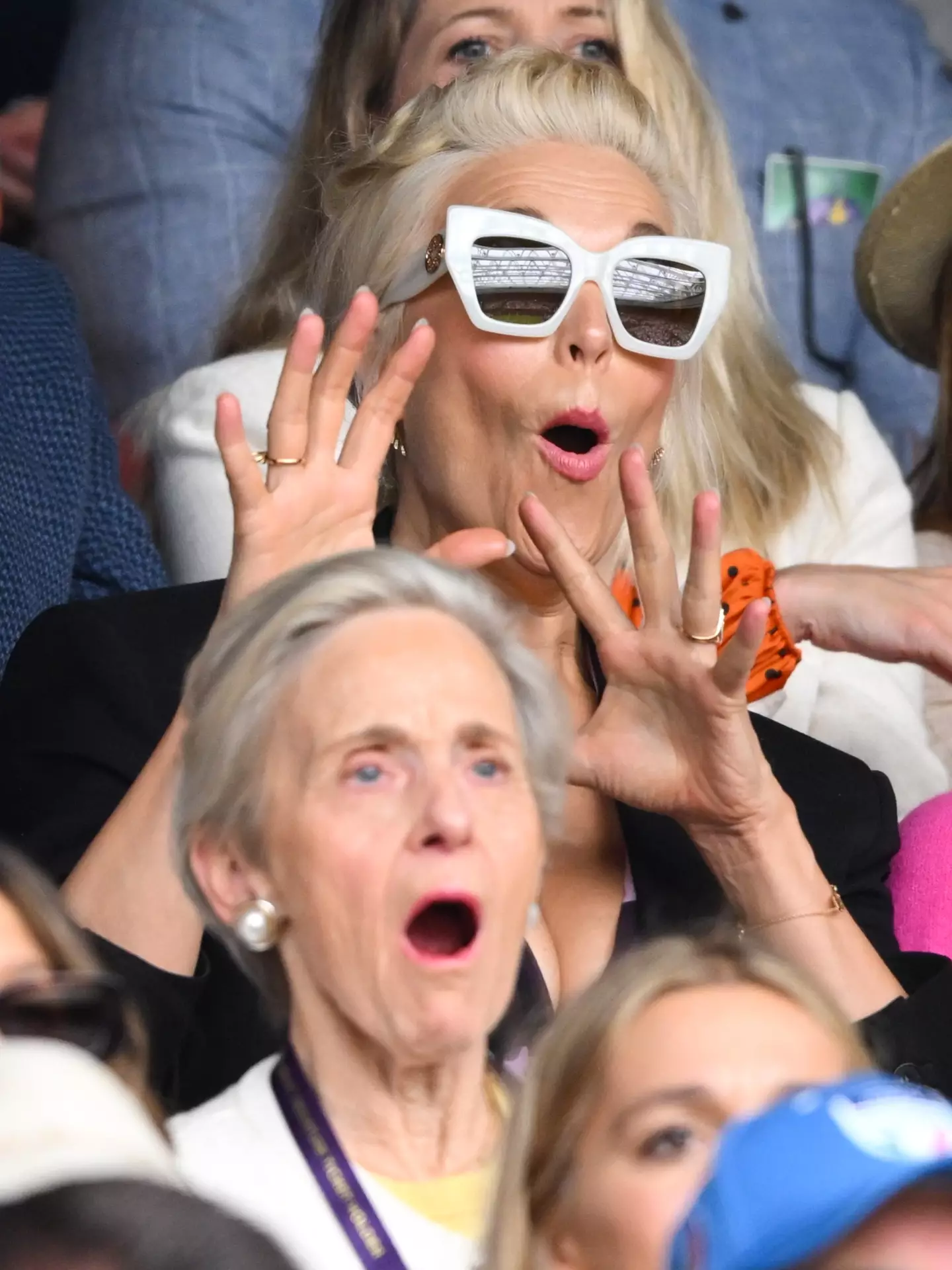 Hannha Waddingham's facial expressions upstaged the tennis (Karwai Tang/WireImage)