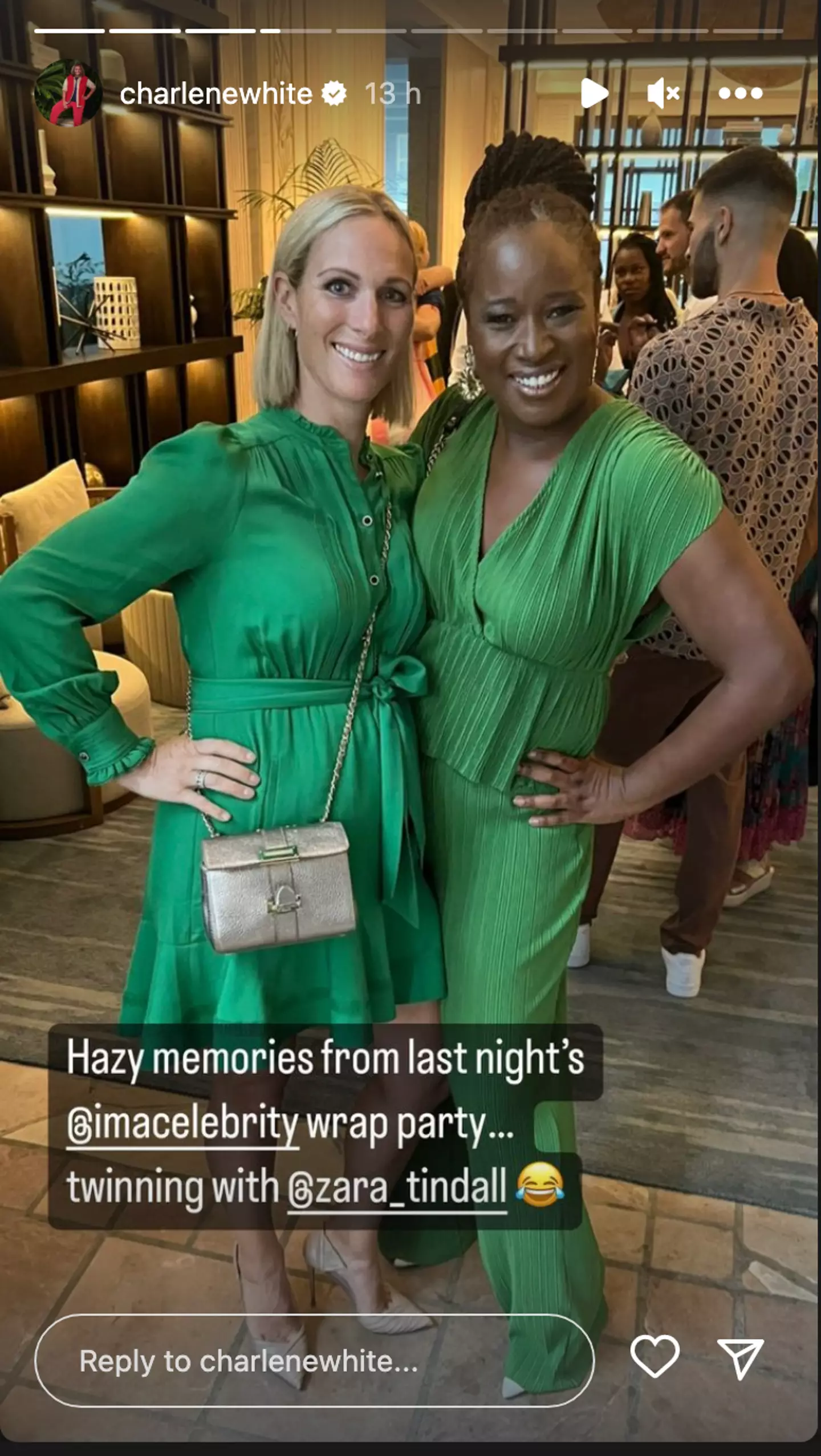 Zara Tindall and Charlene at the ITV after-party.