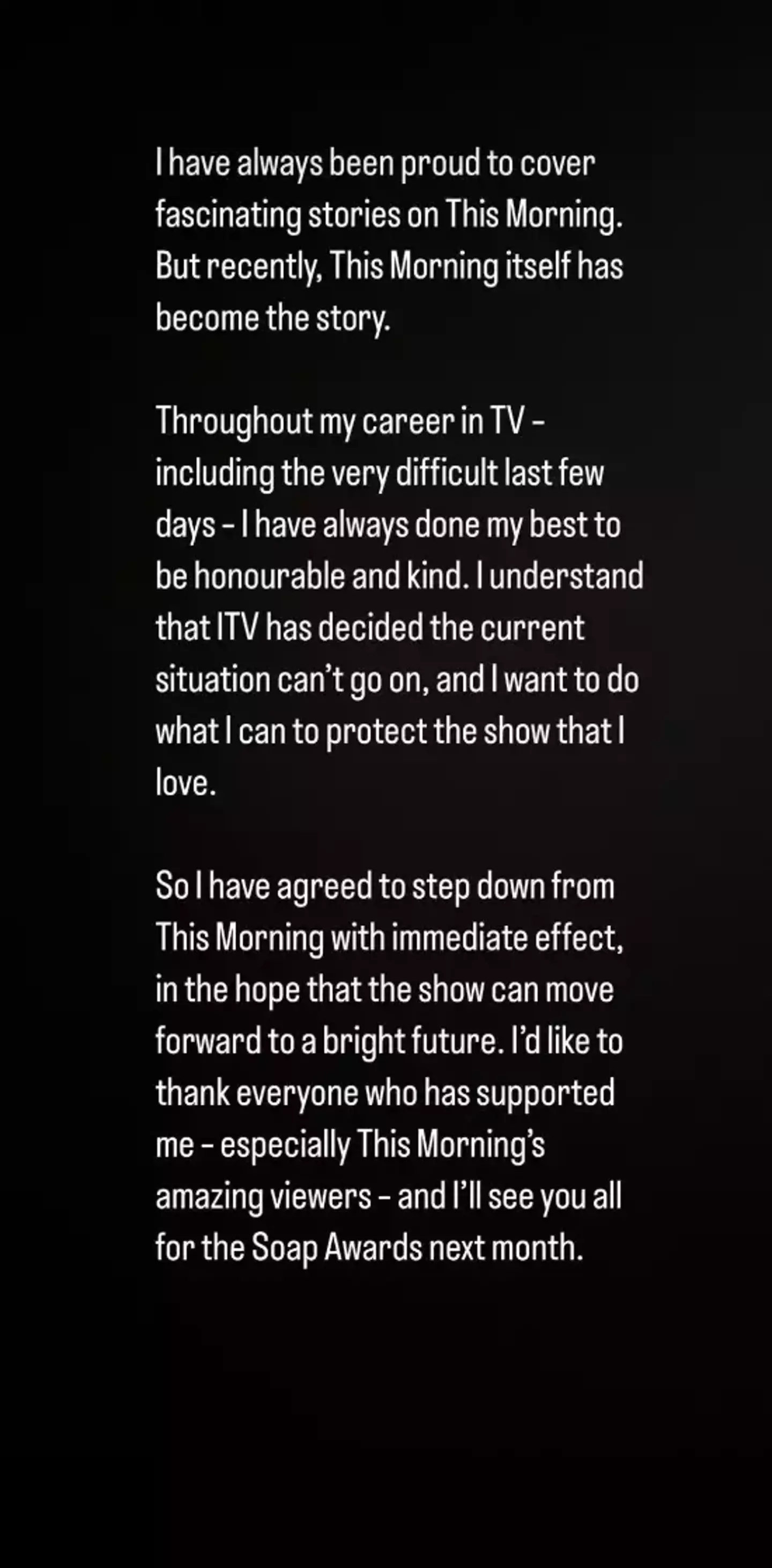 Phillip Schofield announced his departure on Instagram.