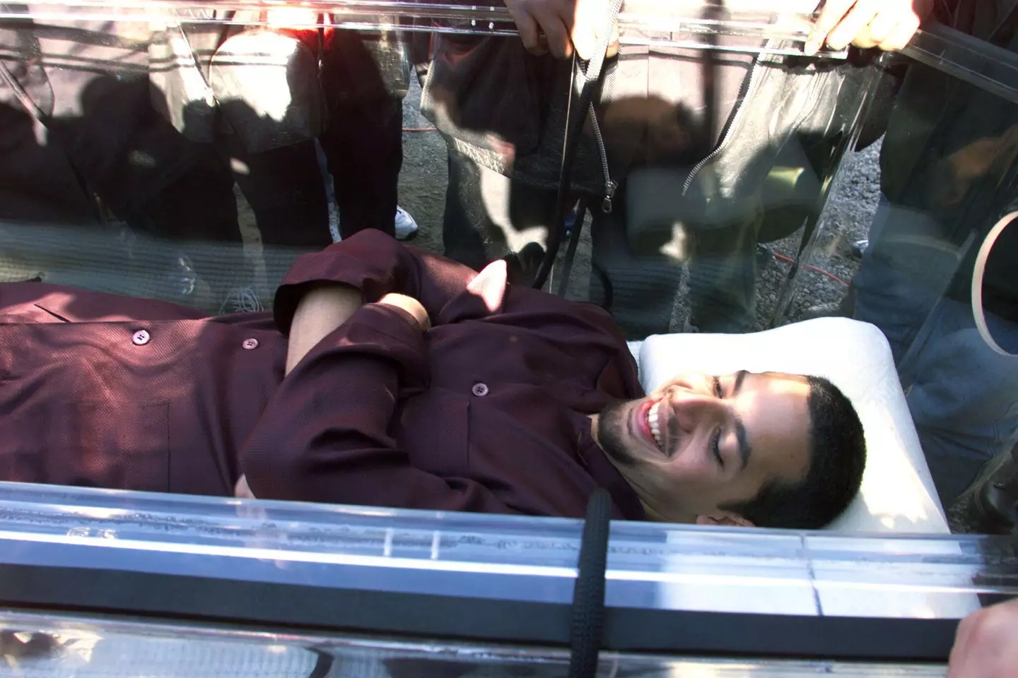 David Blaine was buried alive in a see-through coffin.
