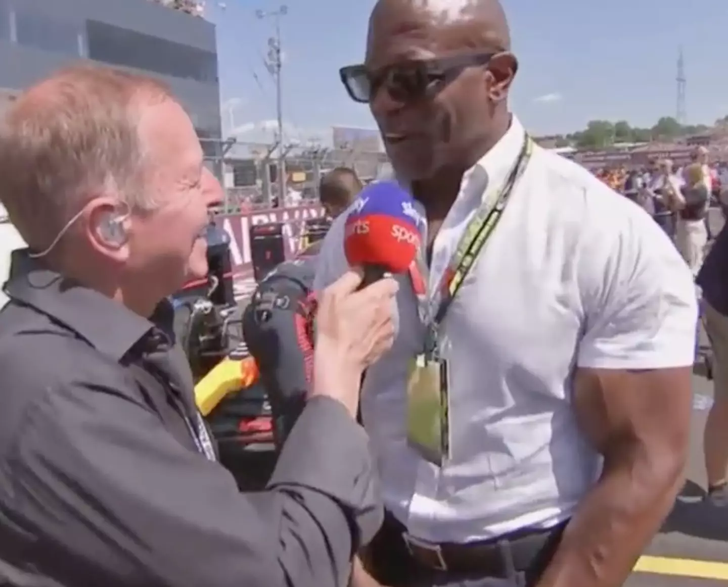 Terry Crews jiggled his pecs on the grid at the Hungarian Grand Prix.
