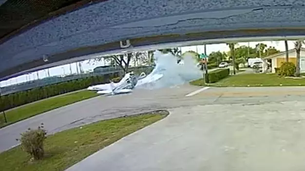 Doorbell Camera Captures Moment Plane Crashes, Killing Three People